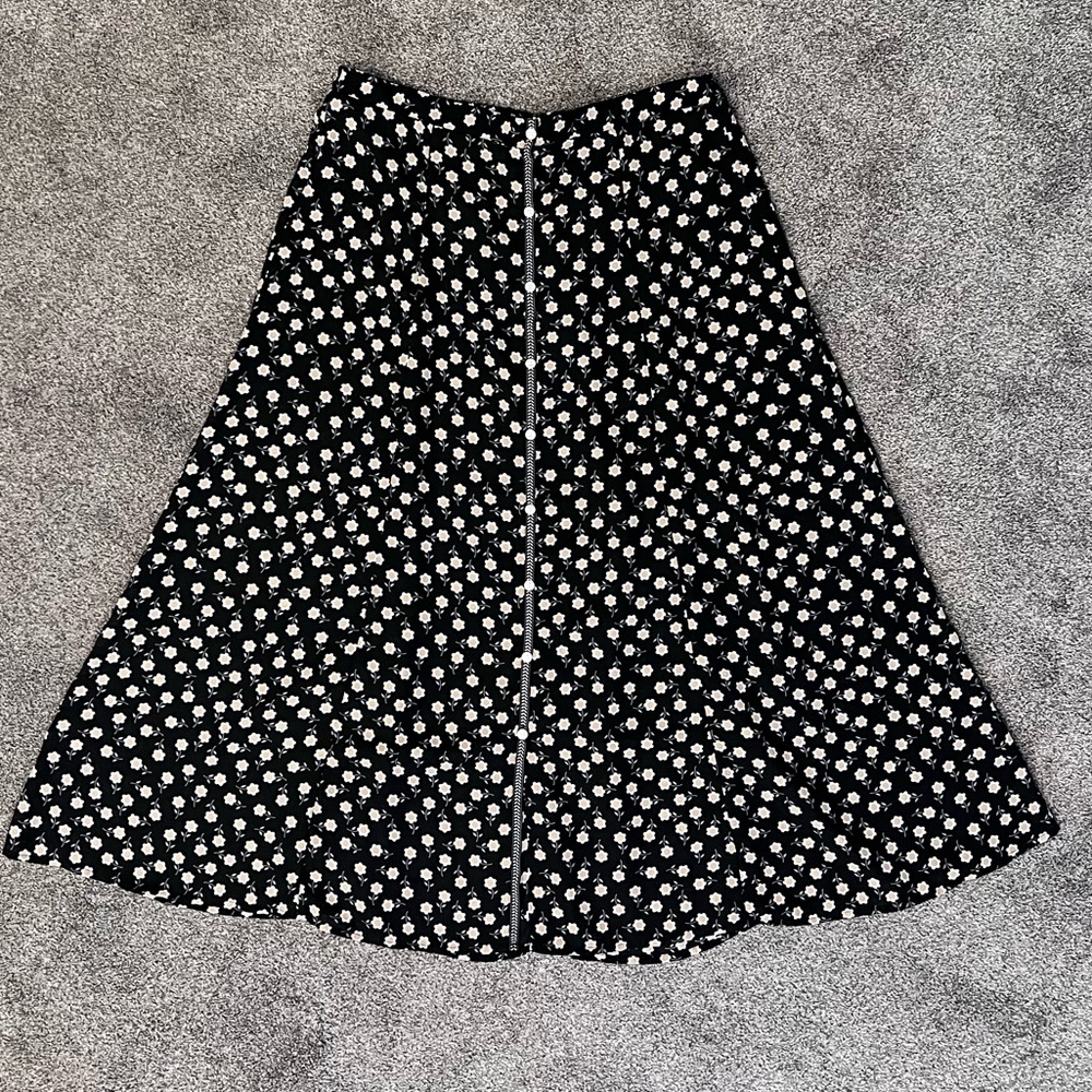 Max Studio Floral print Skirt Women's M Black